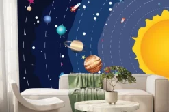 Fototapeta: Rysunkowy układ słoneczny dla dzieci