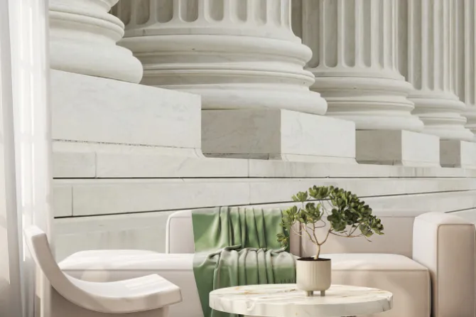 Fototapeta: Rząd klasycznych kolumn z kroków