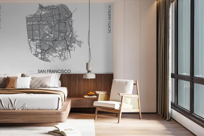 Fototapeta: Rzut mapy miasta san francisco