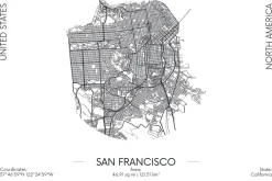 Fototapeta: Rzut mapy miasta san francisco
