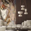 Fototapeta: Saksofonista jazzowy w stylu malarskim