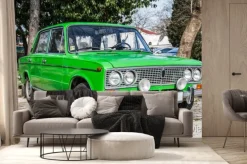 Fototapeta: Samochód retro w zielonym kolorze