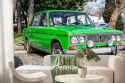 Fototapeta: Samochód retro w zielonym kolorze