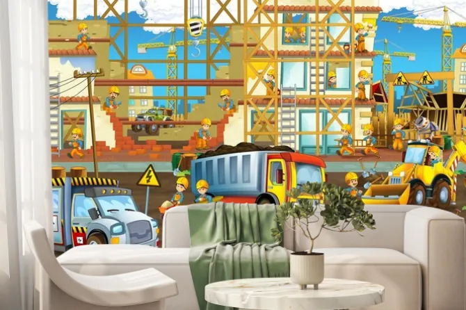 Fototapeta: Samochody i maszyny budowlane