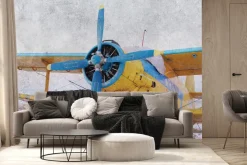 Fototapeta: Samolot śmigłowy wzór w stylu vintage