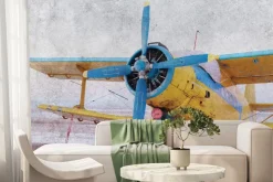 Fototapeta: Samolot śmigłowy wzór w stylu vintage