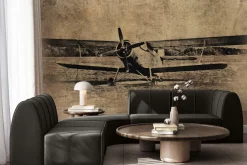Fototapeta: Samolot na teksturowym tle w stylu vintage