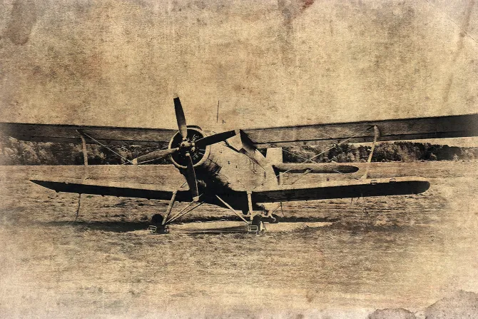 Fototapeta: Samolot na teksturowym tle w stylu vintage