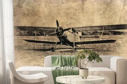 Fototapeta: Samolot na teksturowym tle w stylu vintage