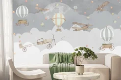 Fototapeta: Samoloty i balony w chmurach