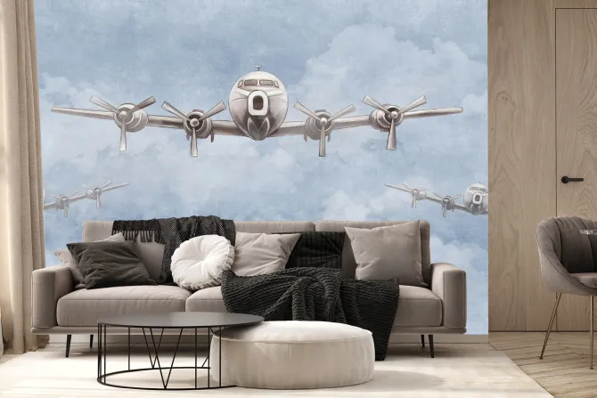 Fototapeta: Samoloty lecące wśród chmur