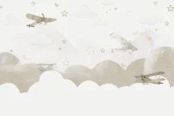 Fototapeta: Samoloty na niebie wśród chmur i gwiazd