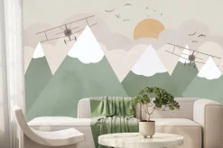 Fototapeta: Samoloty nad górami z białymi szczytami