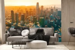 Fototapeta: San francisco panorama miasta o wschodzie słońca