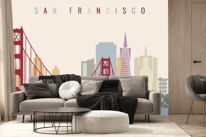 Fototapeta: San francisco grafika z golden gate bridge