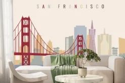 Fototapeta: San francisco grafika z golden gate bridge