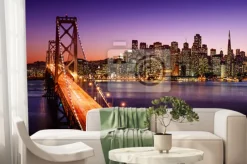 Fototapeta: San francisco widok na most o zachodzie słońca