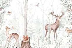Fototapeta: Sarna i jeleń w malowniczym lesie