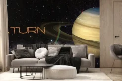 Fototapeta: Saturn planet w przestrzeni kosmicznej.