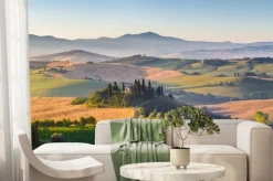 Fototapeta: Scenic krajobraz toskanii o wschodzie słońca, val dorcia, włochy