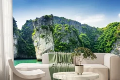 Fototapeta: Scenic widok filaru skalnego i krasowych wysp w zatoce ha long