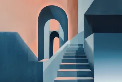 Fototapeta: Schody w geometrycznej kompozycji architektonicznej