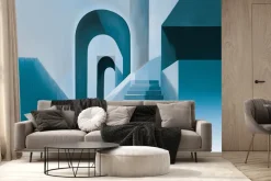 Fototapeta: Schody w minimalistycznej geometrycznej kompozycji