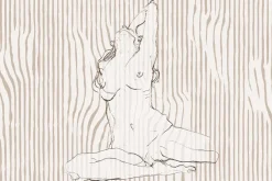 Fototapeta: Sensualny portret kobiety na tle pasków