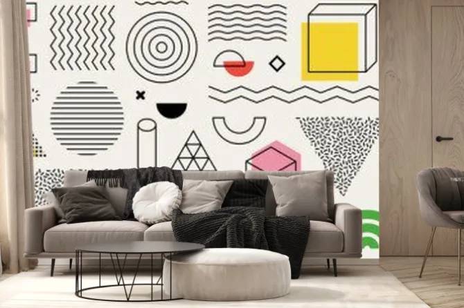 Fototapeta: Set of editable vector creative geometric abstract elements for