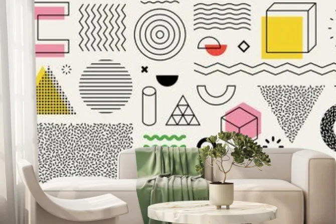 Fototapeta: Set of editable vector creative geometric abstract elements for