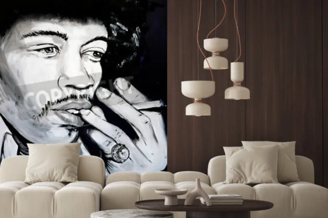 Fototapeta: Sete, france - september 21, 2014: graffiti portrait of jimi