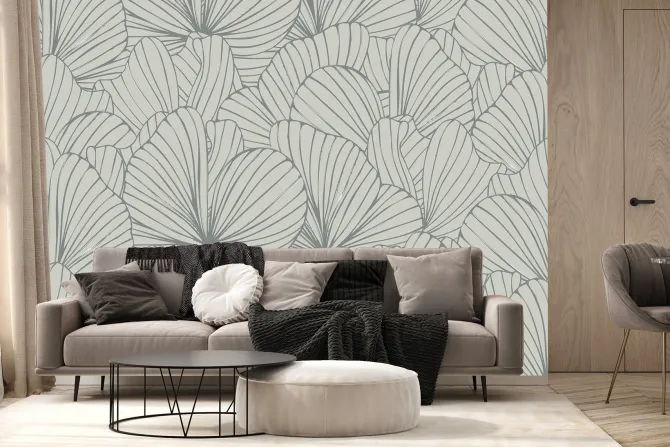Fototapeta: Siatki liści w szarych odcieniach