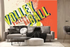 Fototapeta: Siatkówka typograficzne styl vintage grunge plakatu. retro ilustracji