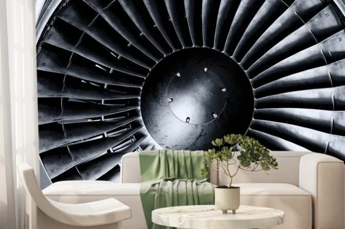 Fototapeta: Silnik jet bliska. czarno-biały . toning .