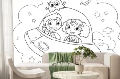 Fototapeta: Simpatica navetta spaziale pilotata da bambini