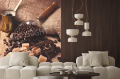 Fototapeta: Składniki i przyrządy do produkcji kawy