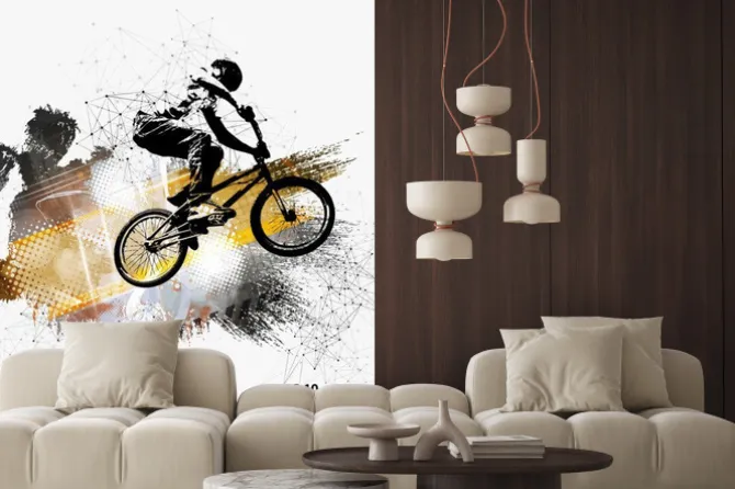 Fototapeta: Skok na rowerze nowoczesna abstrakcja