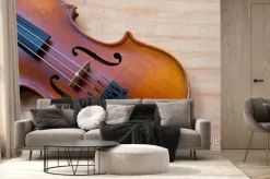 Fototapeta: Skrzypce na drewnianym stole