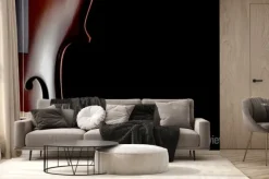 Fototapeta: Skrzypce z częściowym widokiem na czarnym tle