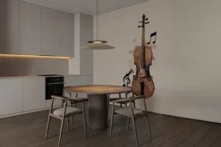 Fototapeta: Skrzypce z nutami w akwareli na ścianie