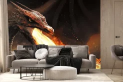 Fototapeta: Smok plucia ognia