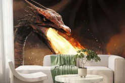 Fototapeta: Smok plucia ognia