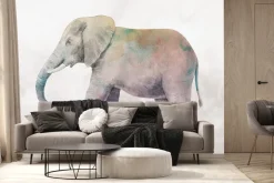 Fototapeta: Słoń w kolorowej akwareli