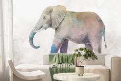 Fototapeta: Słoń w kolorowej akwareli
