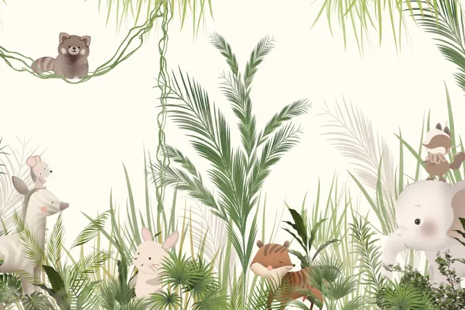 Fototapeta: Słoń w tropikalnej dżungli