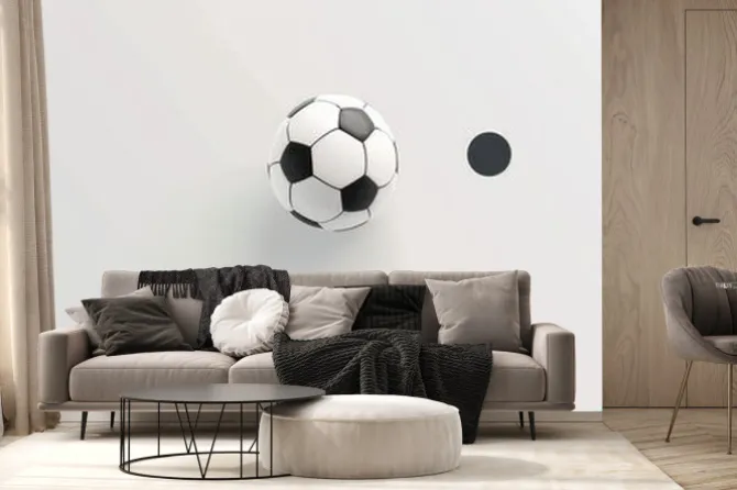 Fototapeta: Soccer ball with colorful geometric shapes
