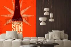 Fototapeta: Słońce, piwo. typograficzny plakat retro grunge piwa. ilustracji