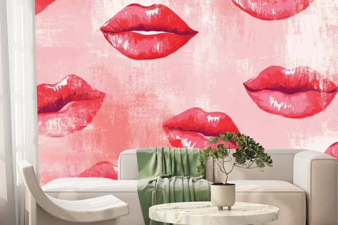 Fototapeta: Soczyste czerwone usta