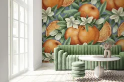 Fototapeta: Soczyste pomarańcze wśród liści