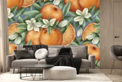 Fototapeta: Soczyste pomarańcze wśród liści